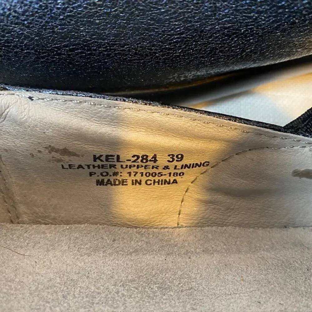 Alegria Navy Blue Glitter Leather Keli Slip On Clogs Comfort Shoes Womens 8.5